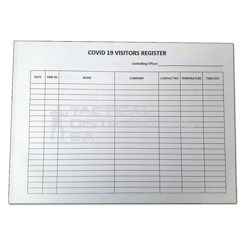 Covid Visitors Register Book - 100 Pages Double Sided