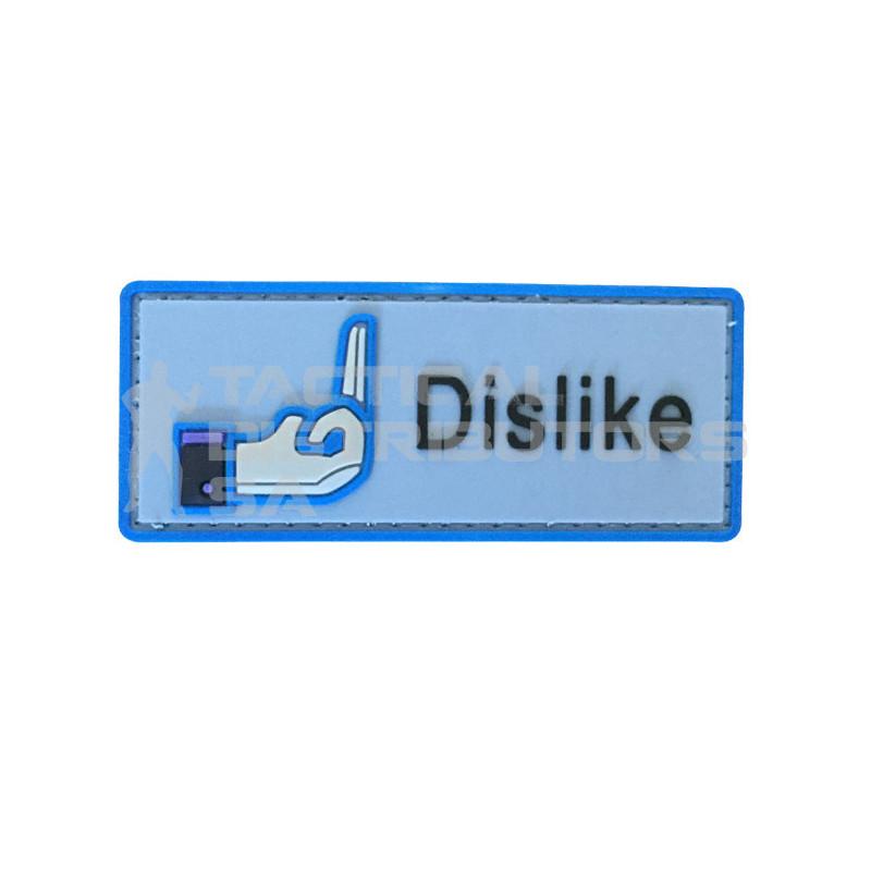 TacSpec "Dislike Button" PVC Velcro Patch - White/Blue
