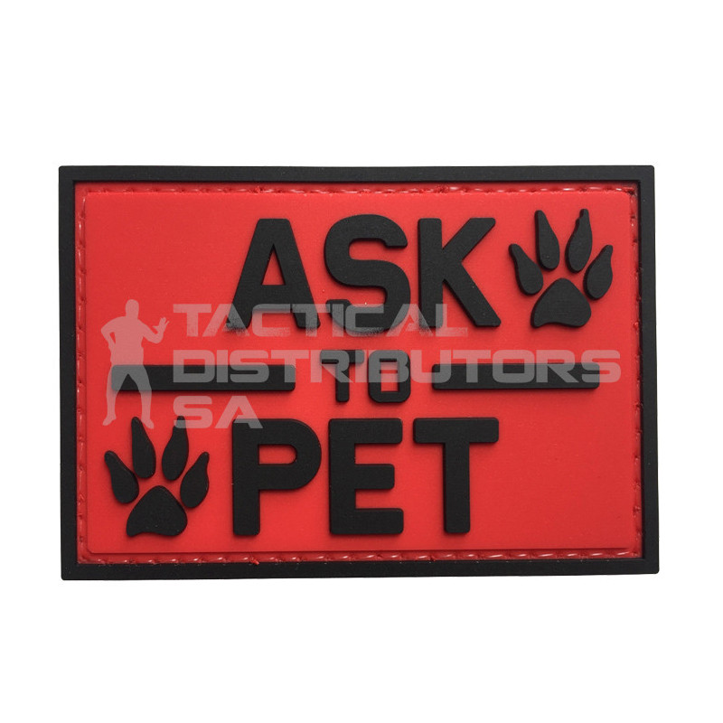 TacSpec "Ask To Pet" PVC Velcro Patch