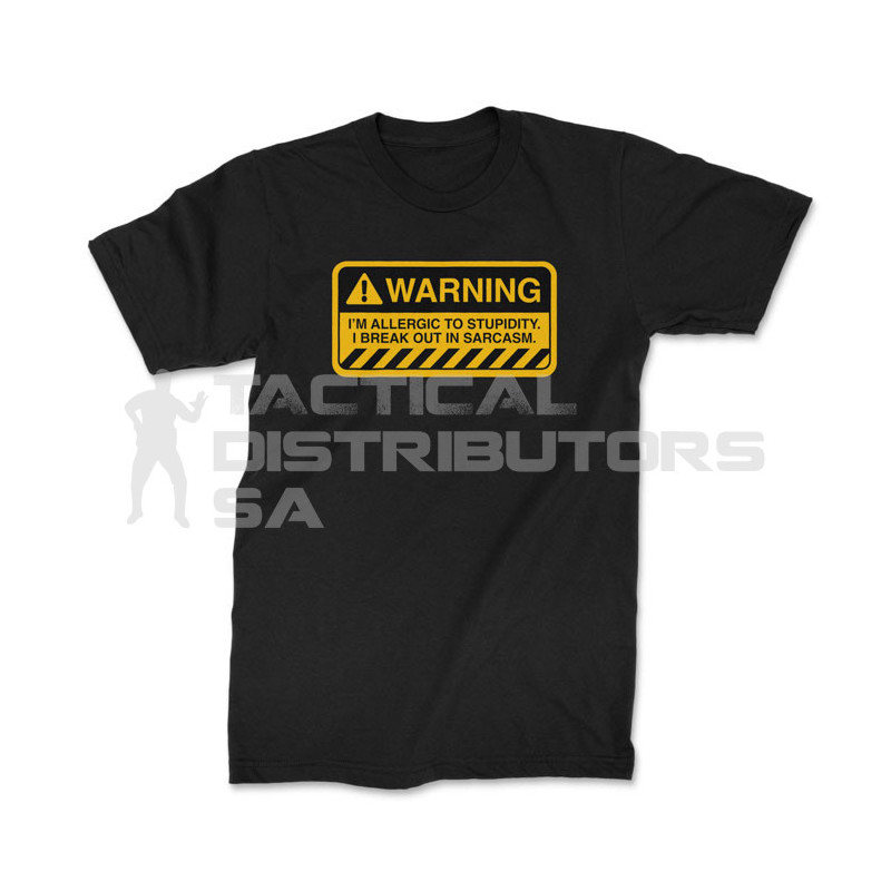 TON "Stupidity Warning" Unisex Premium T-Shirt - Black