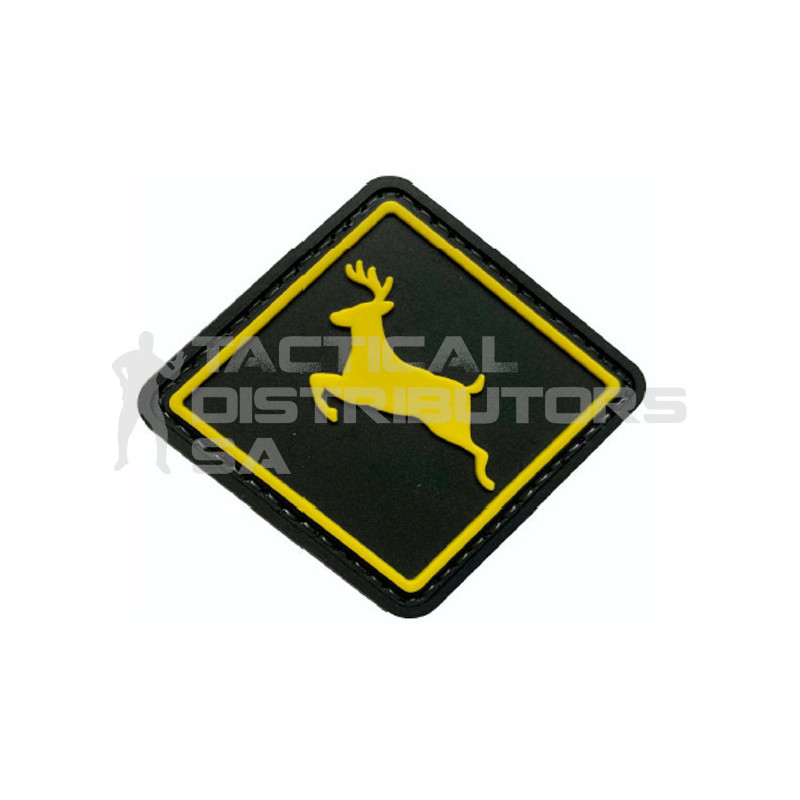 TacSpec "Running Deer" PVC Velcro Patch - Black/Yellow