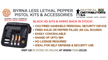Byrna HD Less Lethal Pepper Kits and Accessories Back in Stock!