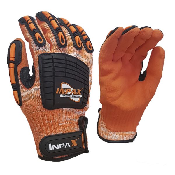 g122 gloves 001. Pioneer Maxmac Inpax Glove Cut Ansi LV5, 8G, Sandy Nitrile Palm Work Gloves