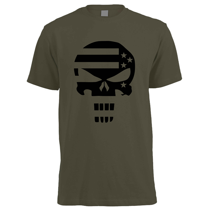 us-flag-punisher-001. DZI "US Flag Punisher" 180g Logo T-Shirt - Various